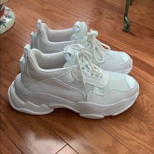 jeffrey campbell size 8 1/2 all white sneakers